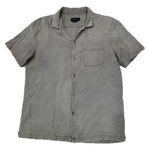 Cotton On Garments Shirt Men's Medium Gray Short‎ Sleeve Button Front Shirt